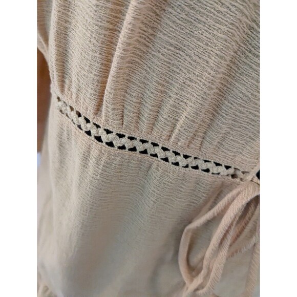 Zara Basic Dress Womens M Yellow Peasant Flowy Boho Boxy Fit Mini Cottagecore - Picture 9 of 16